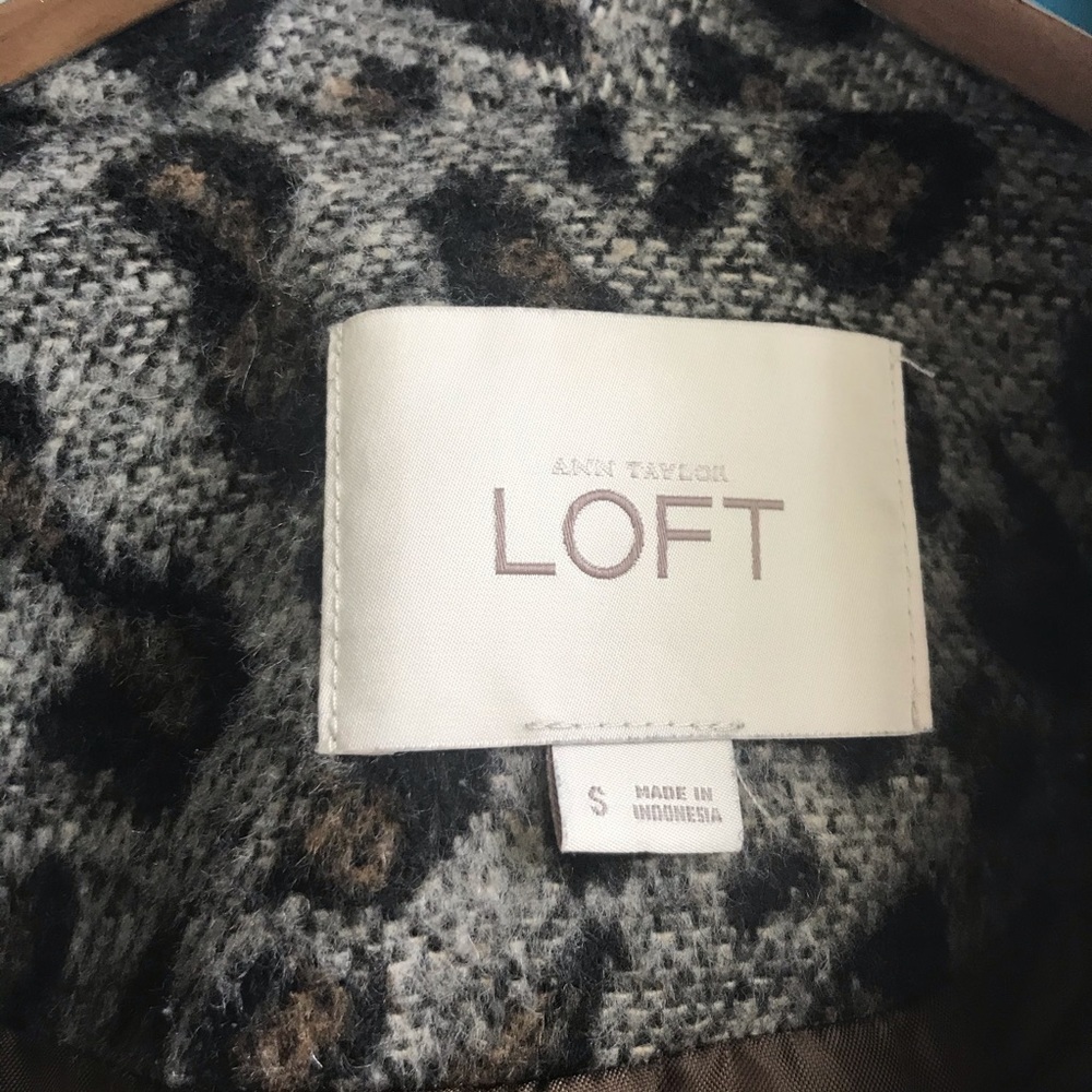 Loft Cheetah Print Wool Blend One Button Blazer - Picture 5 of 7